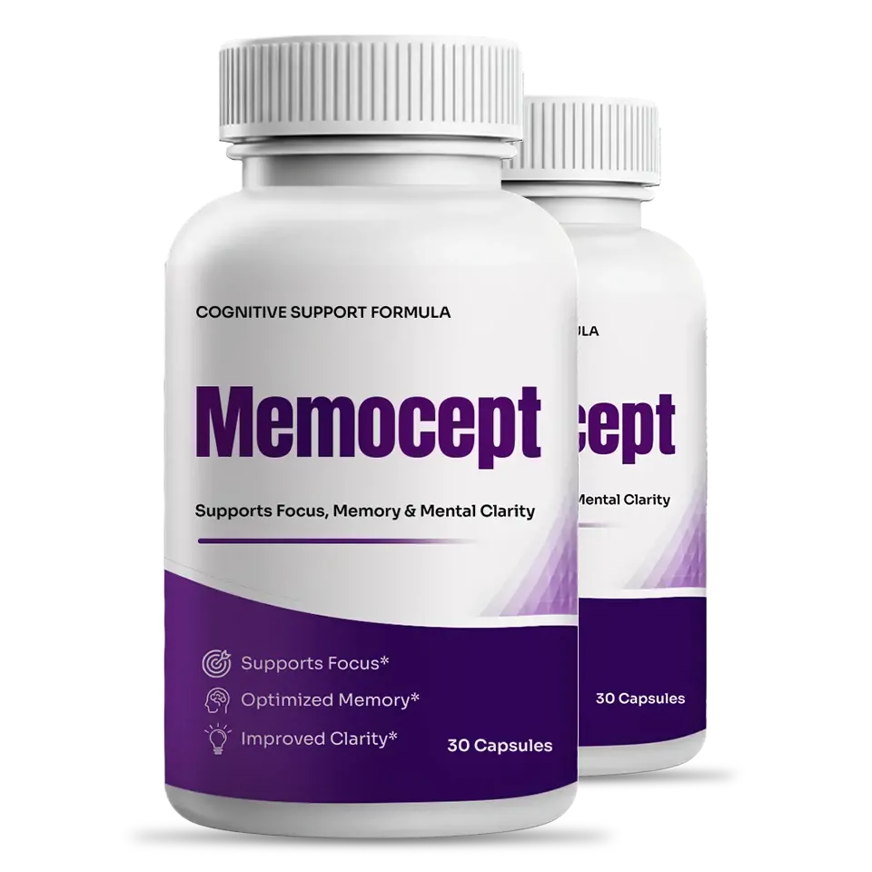 Memocept 2 bottle package for daily brain memory and focus support